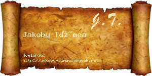Jakoby Tímea névjegykártya